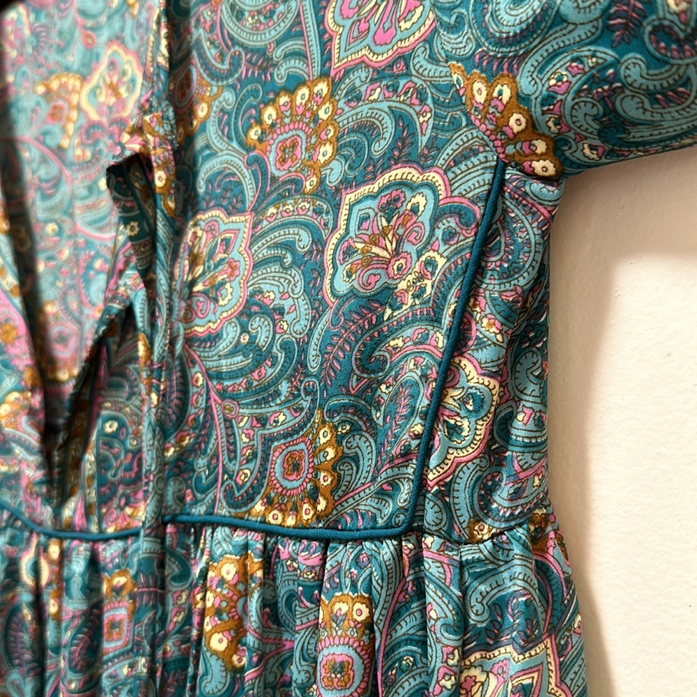 Boho Long Sleeve Silk Maxi Dress - Picture 11 of 16